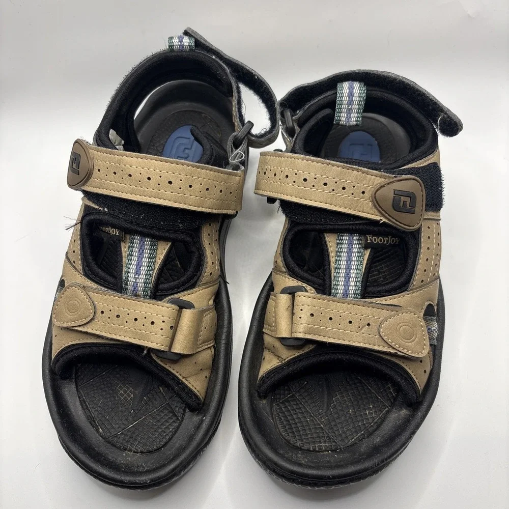 Foot‎ Joy Womens 6M Brown Leather Adjustable Golf Sandals Soft Spikes 48786